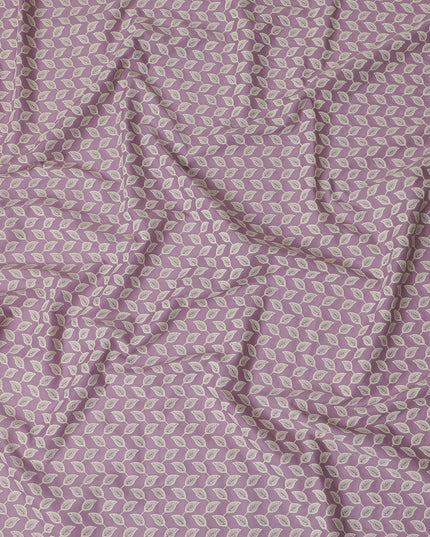 قماش عشبي قطني من Lavender Love، مطرز بأوراق الشجر، بعرض 110 سم - مصمم بالمتر من الهند-D18872