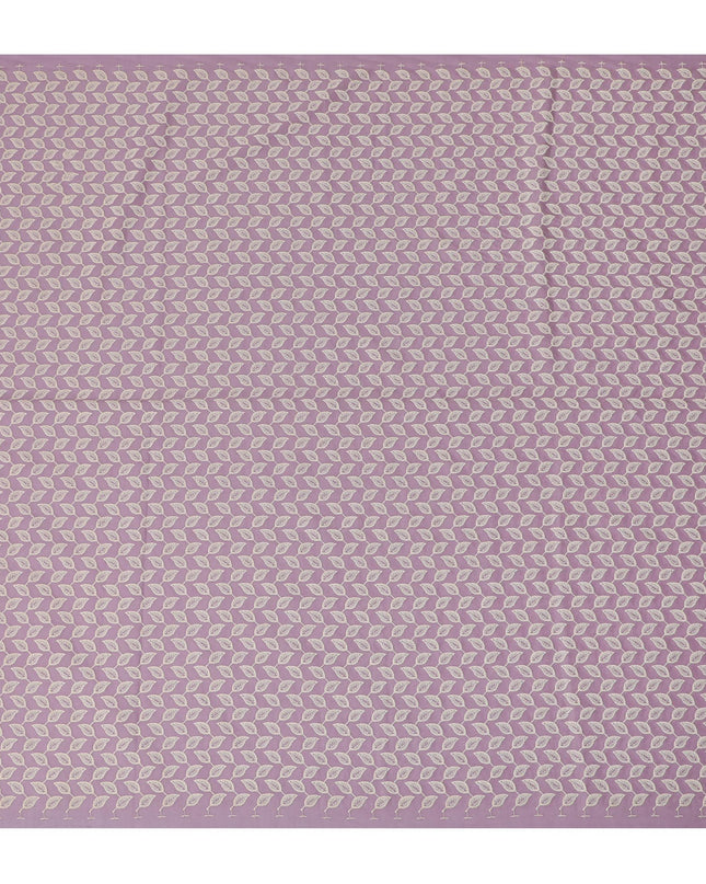 قماش عشبي قطني من Lavender Love، مطرز بأوراق الشجر، بعرض 110 سم - مصمم بالمتر من الهند-D18872