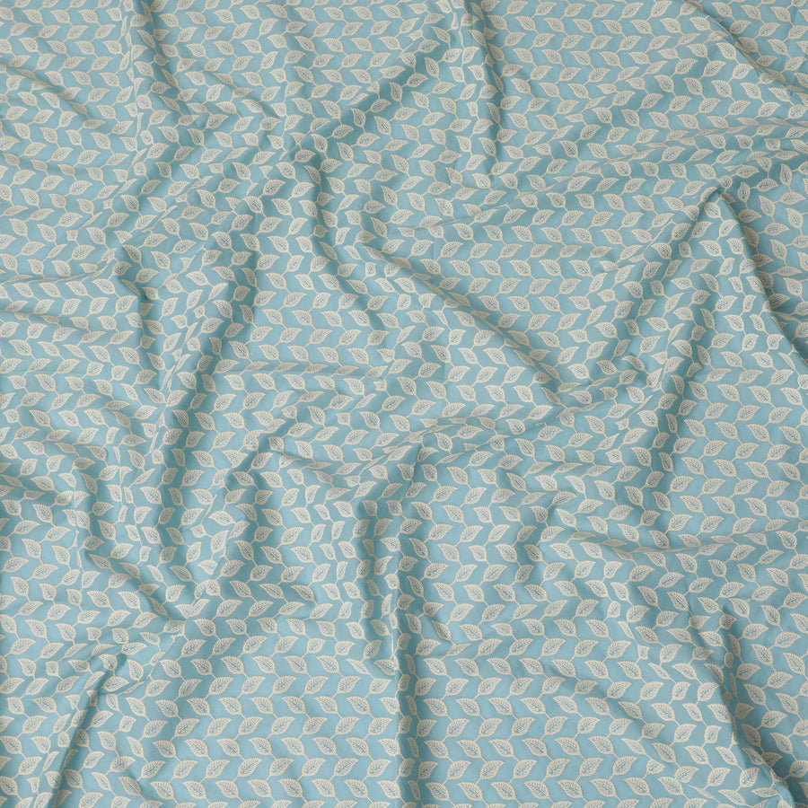 Sky Leaf Cascade Cotton Lawn Fabric, 110cm Wide - Custom Lengths from India-D18873 - Regal Fabrics