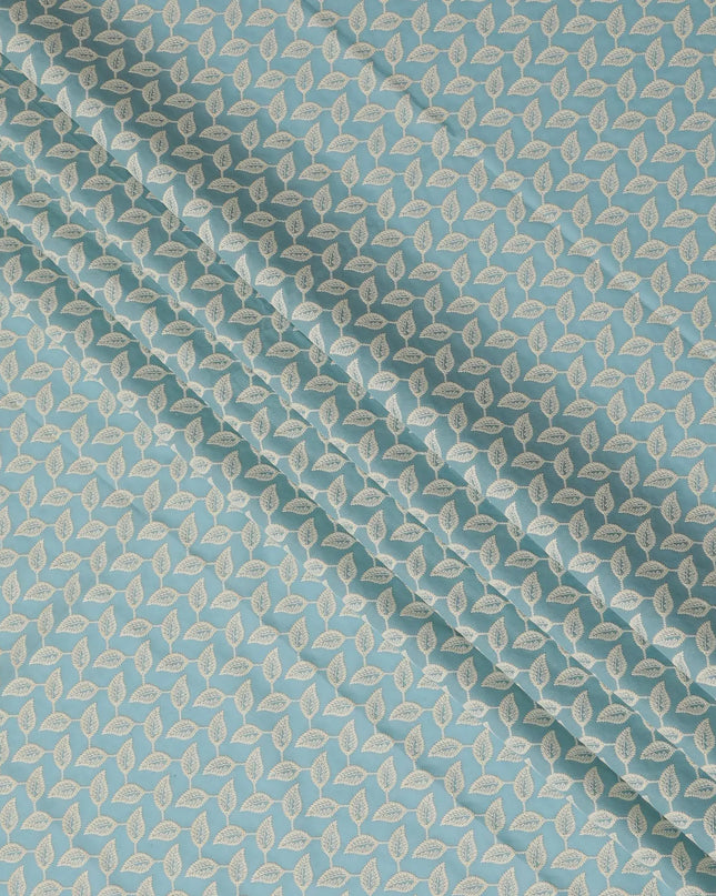 Sky Leaf Cascade Cotton Lawn Fabric, 110cm Wide - Custom Lengths from India-D18873 Regal Fabrics