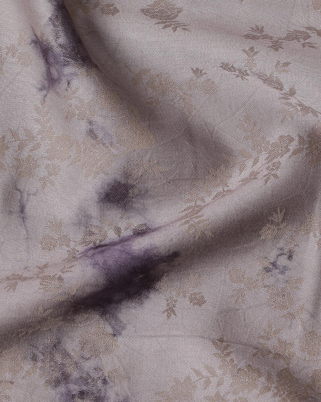 Cream and Mauve Floral Whisper Cotton Lawn Fabric, 140cm Wide - Authentic Indian Textile By the Meter-D18876