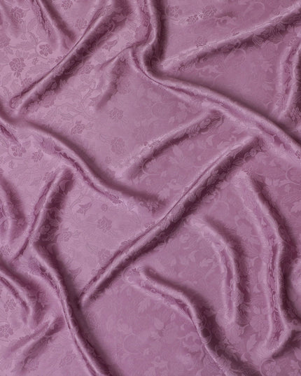 Elegant Mauve Floral Jacquard Crepe Silk Fabric, Luxurious Drape, 110cm Width - Perfect for Dresses & Blouses-D18896 - Regal Fabrics