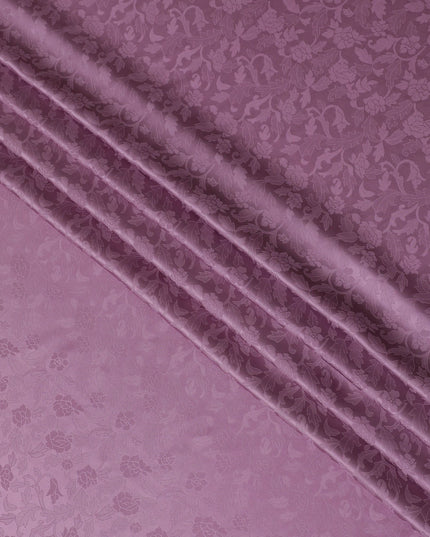 Elegant Mauve Floral Jacquard Crepe Silk Fabric, Luxurious Drape, 110cm Width - Perfect for Dresses & Blouses-D18896 - Regal Fabrics