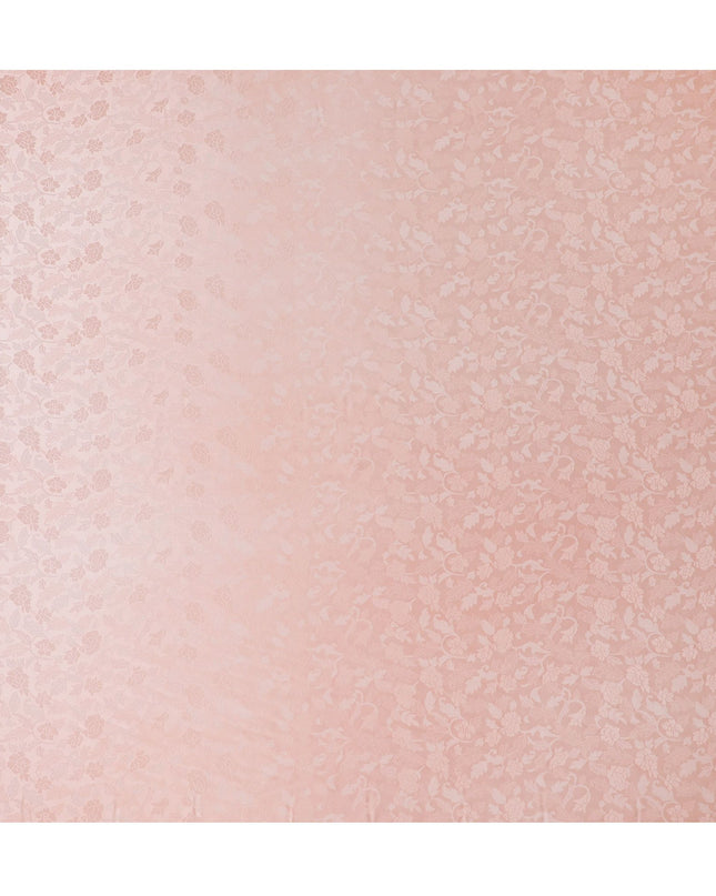 Charming Blush Pink Jacquard Crepe Silk Fabric, Subtle Sheen, 110cm Width - Ideal for Sophisticated Garments-D18897