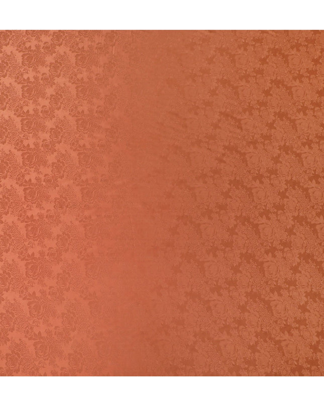 Rustic Terra-Cotta Jacquard Crepe Silk Fabric, 110cm Width - Exquisite for Couture and Crafting-D18898