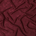 Regal Burgundy Floral Jacquard Crepe Silk Fabric, Elegant Drape, 110cm Width - Ideal for Luxurious Attire-D18899