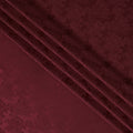 Regal Burgundy Floral Jacquard Crepe Silk Fabric, Elegant Drape, 110cm Width - Ideal for Luxurious Attire-D18899