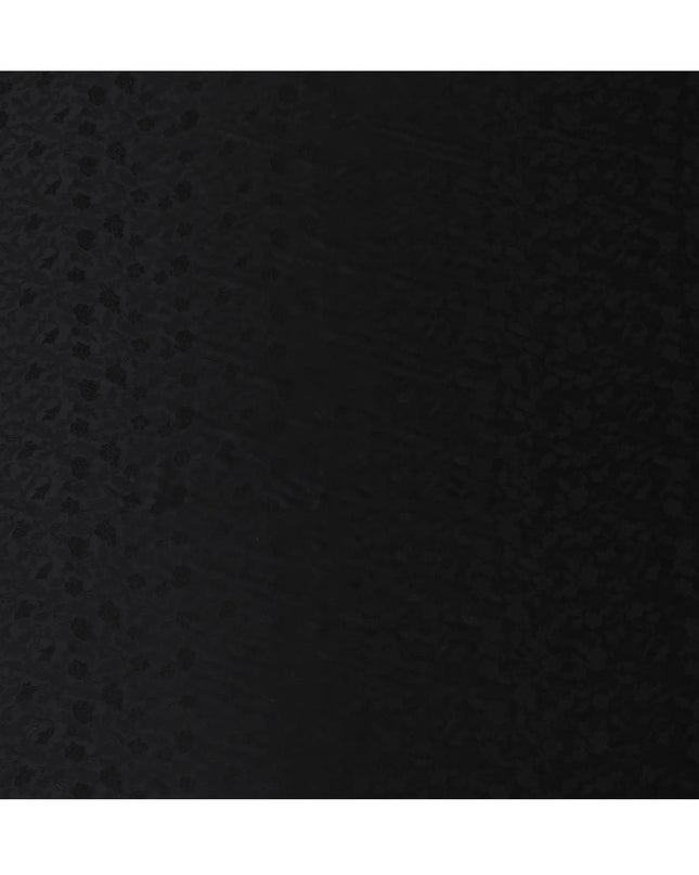 Sophisticated Midnight Black Floral Jacquard Crepe Silk Fabric, 110cm Width - Exclusively for Premium Fashion-D18900 Regal Fabrics