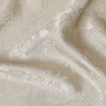 Ivory Elegance Floral Jacquard Crepe Silk Fabric, Timeless Appeal, 110cm Width - Ideal for Wedding Attire-D18901