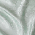 Serene Mint Green Floral Jacquard Crepe Silk Fabric, Radiant Finish, 110cm Width - Perfect for Elegant Drapery-D18903