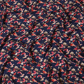 Navy Elegance with Autumnal Floral Print Crepe Silk Fabric, 110cm Width - Perfect for All Seasons-D18908 - Regal Fabrics