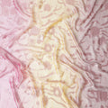 Sunrise Splendor Pure Fransawi Silk Chiffon Fabric with Rose Gold Botanical Accents, 110cm Width - Traditional Garbasaar, Piece of 2.0 Mtrs-D18634 - Regal Fabrics