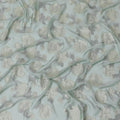 Mint Breeze Pure Fransawi Silk Chiffon Fabric with Silver Blossom Embroidery, 110cm Width - Traditional Garbasaar, Piece of 2.0 Mtrs-D18648