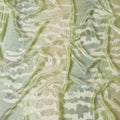 Spring Whisper Pure Fransawi Silk Chiffon Fabric with Gilded Geometric Lines, 110cm Width - Traditional Garbasaar, Piece of 2.0 Mtrs-D18650 - Regal Fabrics