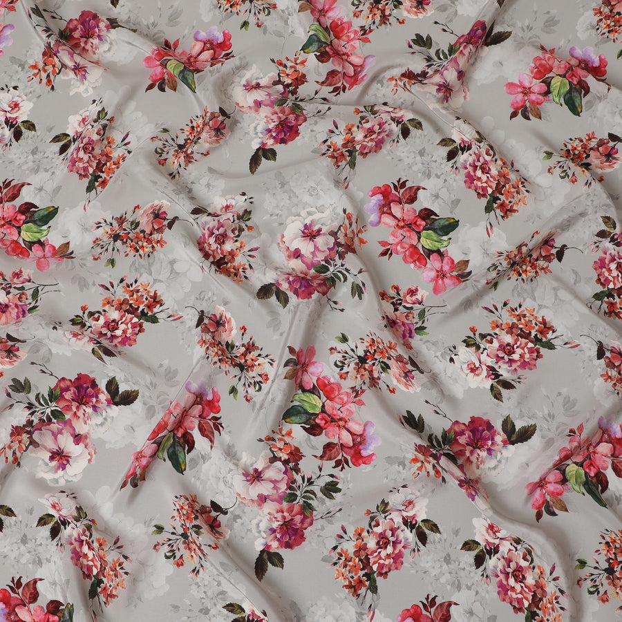 Floral Harmony Viscose Fabric - Digital Print, Elegant Design, Crafted in India, 110cm Wide-D18725 - Regal Fabrics