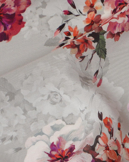 Floral Harmony Viscose Fabric - Digital Print, Elegant Design, Crafted in India, 110cm Wide-D18725 - Regal Fabrics