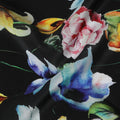 Midnight Florals Viscose Fabric - Vibrant Digital Print, Luxurious Draping, Crafted in India, 110cm Wide-D18726 - Regal Fabrics