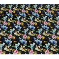Midnight Florals Viscose Fabric - Vibrant Digital Print, Luxurious Draping, Crafted in India, 110cm Wide-D18726 - Regal Fabrics