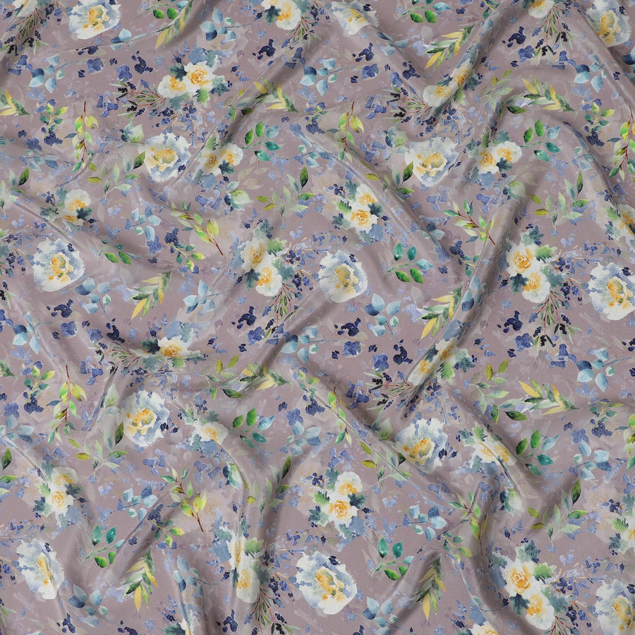 قماش فيسكوز Spring Reverie - طباعة زهور رقمية، ألوان هادئة، صنع في الهند، عرض 110 سم - D18728