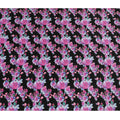Enchanted Rose Symphony Viscose Fabric, 110 cm Width - Deep Pink Blooms on Midnight Black-D18734 Regal Fabrics