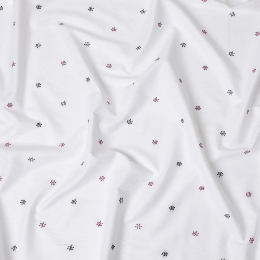 Regal Jacquard Cotton Shirting Fabric, 150 cm Width - White with Contrasting Embossed Patterns-D18736 Regal Fabrics