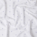 Crisp Cross-Stitch Embroidery Cotton Shirting Fabric, 150 cm Width - White with Blue & Red Accents-D18738 Regal Fabrics