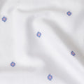 Crisp Cross-Stitch Embroidery Cotton Shirting Fabric, 150 cm Width - White with Blue & Red Accents-D18738 Regal Fabrics