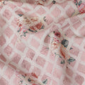 Romantic Floral-Embroidered Synthetic Cotton Fabric - Soft Pink, 110cm Wide-D18745