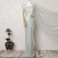 Vintage Rose Two-Tone French Chantilly Lace Saree with Stone Embellishments - 110cm x 5.5 Mtrs Piece-D18775 Regal Fabrics