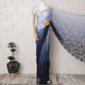 Teal Temptation Two-Tone French Chantilly Lace Saree with Stone Work - 110cm x 5.5 Mtrs Piece-D18777 Regal Fabrics