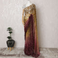 Ethereal Blossom Premium French chantilly Ombre lace Saree with embroidery, bead work and Stone Embellishments - 110cm x 5.5 Mtrs Piece-D18779 Regal Fabrics