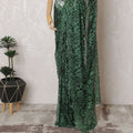 Emerald green Premium French Chantilly lace saree with Stone Work - 110cm x 5.5 Mtrs Piece-D18783 Regal Fabrics