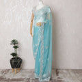 Sky Serenity Premium Silk Organza Saree with Embroidery and Stone Work - 110cm x 5.5m-D18788