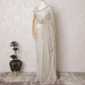 Ivory Glint Premium Silk Organza Saree with Embroidery and Stone Work - 110cm x 5.5m-D18794