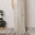 Ivory Glint Premium Silk Organza Saree with Embroidery and Stone Work - 110cm x 5.5m-D18794