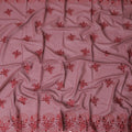 Dusty Rose Cotton Voile with Intricate Embroidery for Sudanese Thobe - 140cm x 4.5 Mtrs piece-D18591