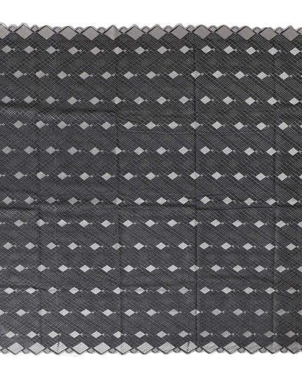 Charcoal Geometric Embroidered Cotton Voile for Sudanese Thobe - 140cm x 4.5 Mtrs piece-D18596