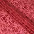 قماش فوال قطن مطرز باللون الأحمر المرجاني للثوب - عرض 140 سم - 4.5 متر piece-D18609