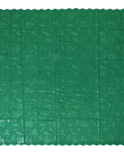 Lush Emerald Green Embroidered Cotton Voile Fabric for Thobe - 140cm Width-4.5 Mtrs piece-D18610