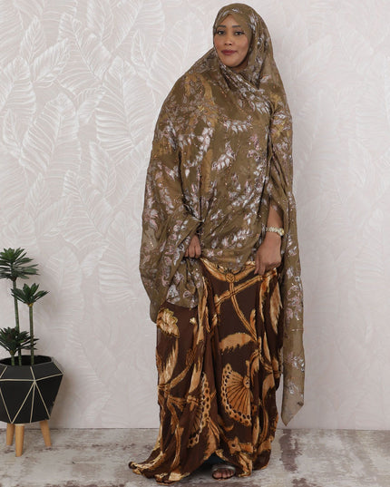 قماش موكا ميراج حرير شيفون جارباسار بعرض 110 سم – فن النسيج الكوري الجنوبي - قطعة 2.0 متر-D18688