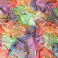 Aurora Bloom Iridescent Silk Chiffon Garbasaar Fabric, 110 cm Wide – South Korean Enchantment- Piece of 2.0 Mtrs-D18690