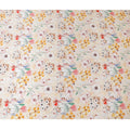 Ivory Pure Silk Satin Fabric with Delicate Multicolor Floral Pattern - Luxurious Italian Fabric, 140cm Wide-D18700