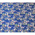 Royal Blue Italian Pure Silk Satin Fabric with Exquisite Mixed Floral Print, 140cm Wide - Luxuriously Tailored-D18712