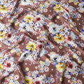 Floral Elegance Italian Pure Silk Satin Fabric - Luxurious Soft Drape, 140cm Width-D18713
