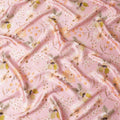 Blush Blossom Pure Silk Satin Fabric - Delicate Floral Print, Made in Italy, 140cm Wide-D18714