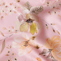 Blush Blossom Pure Silk Satin Fabric - Delicate Floral Print, Made in Italy, 140cm Wide-D18714