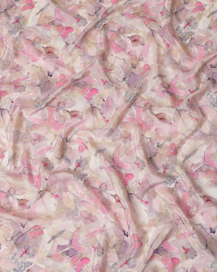 Romantic Blush Floral Viscose Crepe Fabric - Soft Printed Texture, Crafted in India, 110cm Wide-D18718 Regal Fabrics