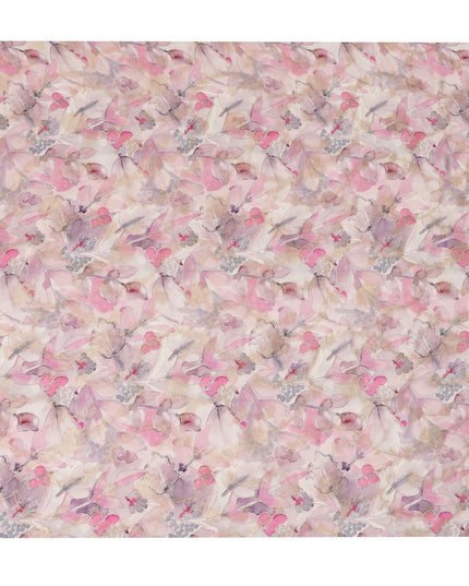 Romantic Blush Floral Viscose Crepe Fabric - Soft Printed Texture, Crafted in India, 110cm Wide-D18718 Regal Fabrics