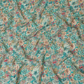 Aqua Blossom Viscose Crepe Fabric - Lively Floral Print, Premium Quality from India, 110cm Wide-D18720 Regal Fabrics
