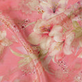 Pink Elegance Viscose Crepe Fabric - Delicate Floral Print with Sequin Details, 110cm Wide-D18721 Regal Fabrics